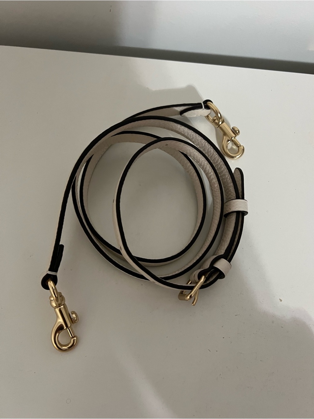 Like New Coach White Pebbled Leather Crossbody Strap with Gold Hardware - Picture 4 of 5